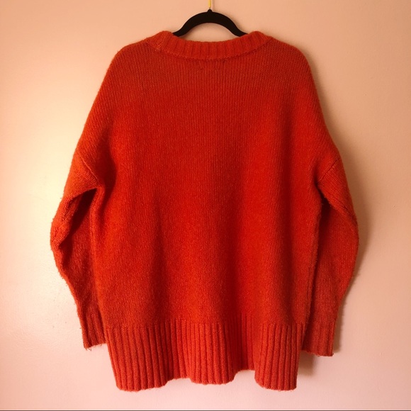 Zara Bright Orange Oversized Sweater - Picture 3 of 3